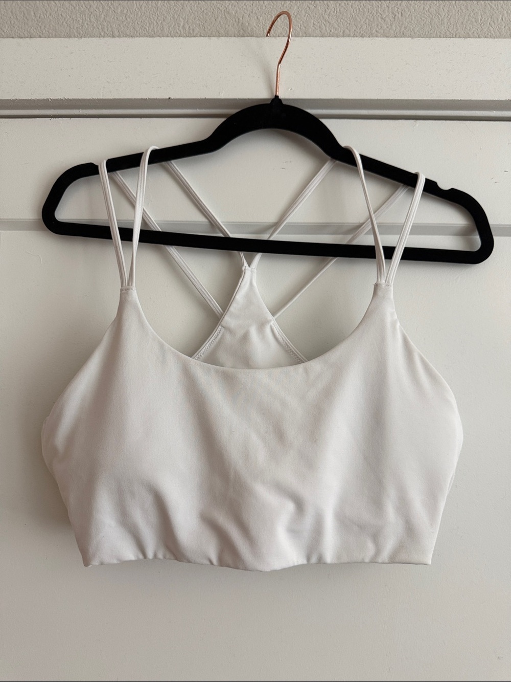 Fabletics White Strappy Crisscross Bralette